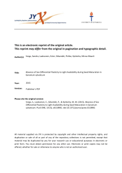 Absence of Sex Differential Plasticity to Light Availability during