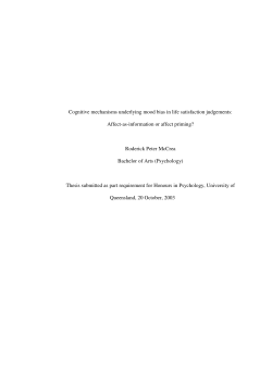 Cognitive mechanisms underlying mood bias in life satisfaction