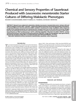 Chemical and Sensory Properties of Sauerkraut Produced with