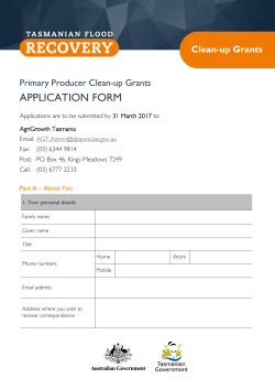 Primary Producer Clean-up Grants, Application Form