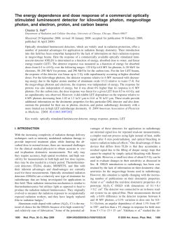 The energy dependence and dose response of a