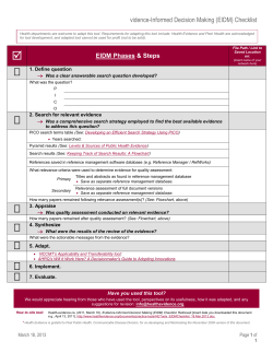 Evidence-Informed Decision Making (EIDM