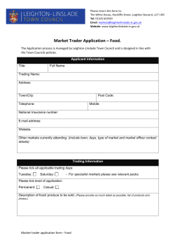 Market Trader Application – Food.