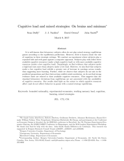 Cognitive load and mixed strategies: On brains