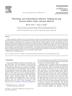 Palynology and archaeological inference