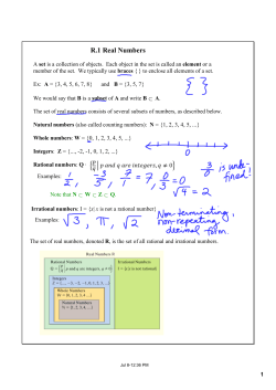 R.1 Real Numbers
