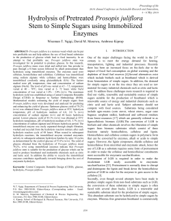 Hydrolysis of Pretreated Prosopis juliflora Stem to Simple Sugars