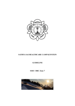 SATHYA SAI HEALTHCARE CAMP KUFSTEIN GUIDELINE SSIO