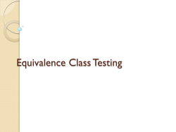 Equivalence Class Testing