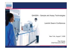 Sample and Assay Technologies Leerink Swann Conference