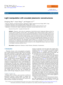 Light manipulation with encoded plasmonic nanostructures