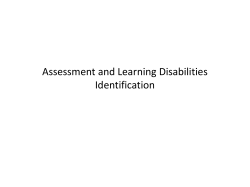 assessment and the learning disabilities identification