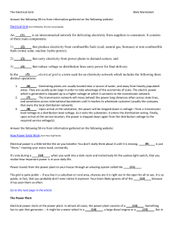 The Electrical Grid Web Worksheet