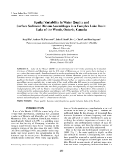 Spatial Variability in Water Quality and Surface Sediment Diatom