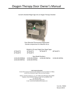 Oxygen Therapy Door Owner`s Manual