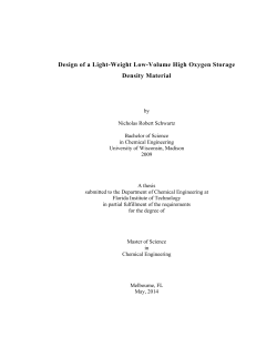 Design of a Light-Weight Low-Volume High Oxygen Storage Density