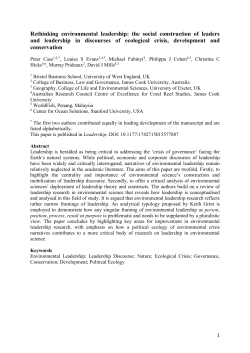 Case et al Rethinking environmental leadership