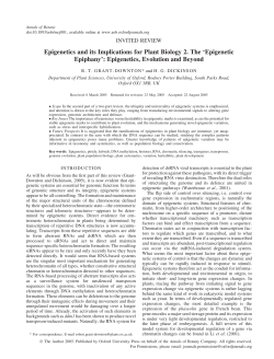 Epigenetics and its Implications for Plant Biology 2. The