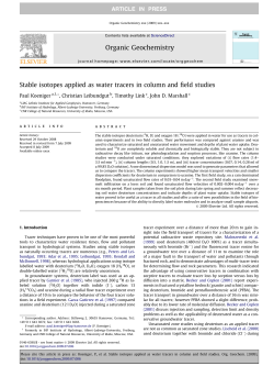 Stable isotopes applied as water tracers in column and field studies