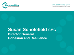 Susan Scholefield Director General Cohesion