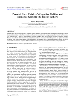 Parental Care, Children`s Cognitive Abilities and Economic Growth