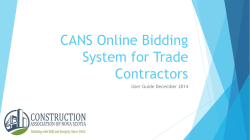 CANS Online Bidding System for Trade Contractors
