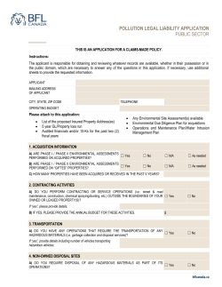 Pollution Legal Liability Insurance Application