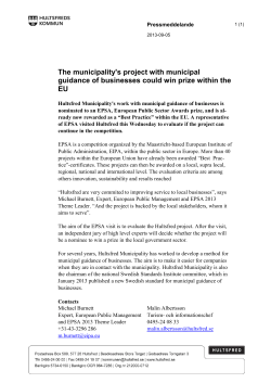 The municipality`s project with municipal guidance of businesses
