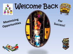 Maximizing Opportunities for Success