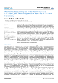 Distinct neuropsychological correlates of cognitive, behavioral, and