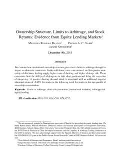 Ownership Structure, Limits to Arbitrage and Stock Returns