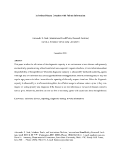 1 Infectious Disease Detection with Private Information Alexander E