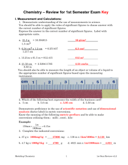 Semester 1 Final Review Key