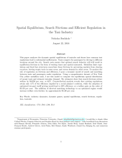 Spatial Equilibrium, Search Frictions and Efficient Regulation