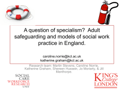 A question of specialism? Adult safeguarding and models of social