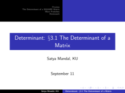 Determinant: &sect;3.1 The Determinant of a Matrix
