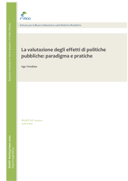 La valutazione degli effetti di politiche pubbliche