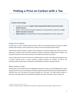Putting a Price on Carbon with a Tax