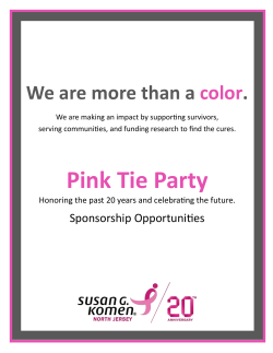 Pink Tie Party - Susan G Komen North Jersey