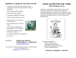 HOMEOWNERS` CHECKLIST FOR CLEAN WATER