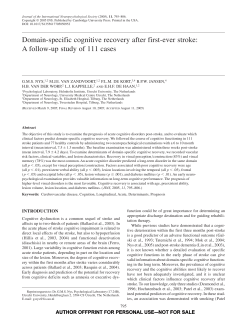 Domain-specific cognitive recovery after first-ever stroke