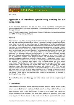 Application of impedance spectroscopy sensing for leaf water status