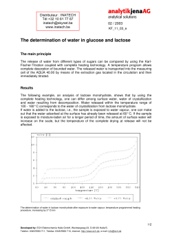 The determination of water in glucose and lactose