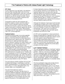 The Treatment of Warts with Intense Pulsed Light Technology