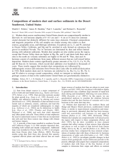 Compositions of modern dust and surface sediments in the Desert