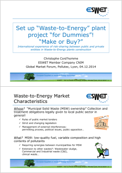 Set up &ldquo;Waste-to-Energy&rdquo; plant project &ldquo;for Dummies&rdquo;! &ldquo;Make