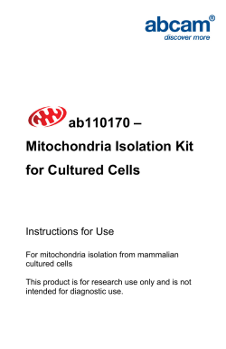 ab110170 &ndash; Mitochondria Isolation Kit for Cultured Cells
