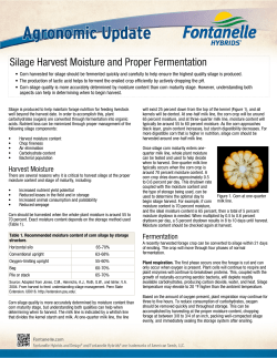 Silage Harvest Moisture and Proper Fermentation