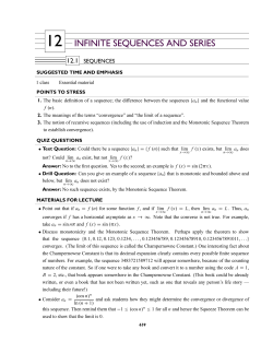 12 INFINITE SEQUENCES AND SERIES