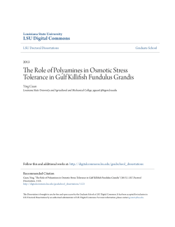 The Role of Polyamines in Osmotic Stress Tolerance in Gulf Killifish